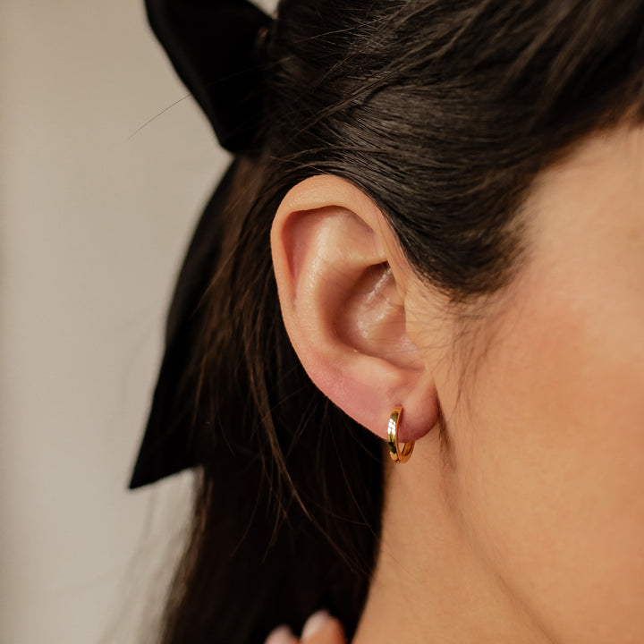 Classic Band Hoop Earrings Sterling Silver