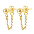 Classic Chain Stud Earrings Sterling Silver Gold