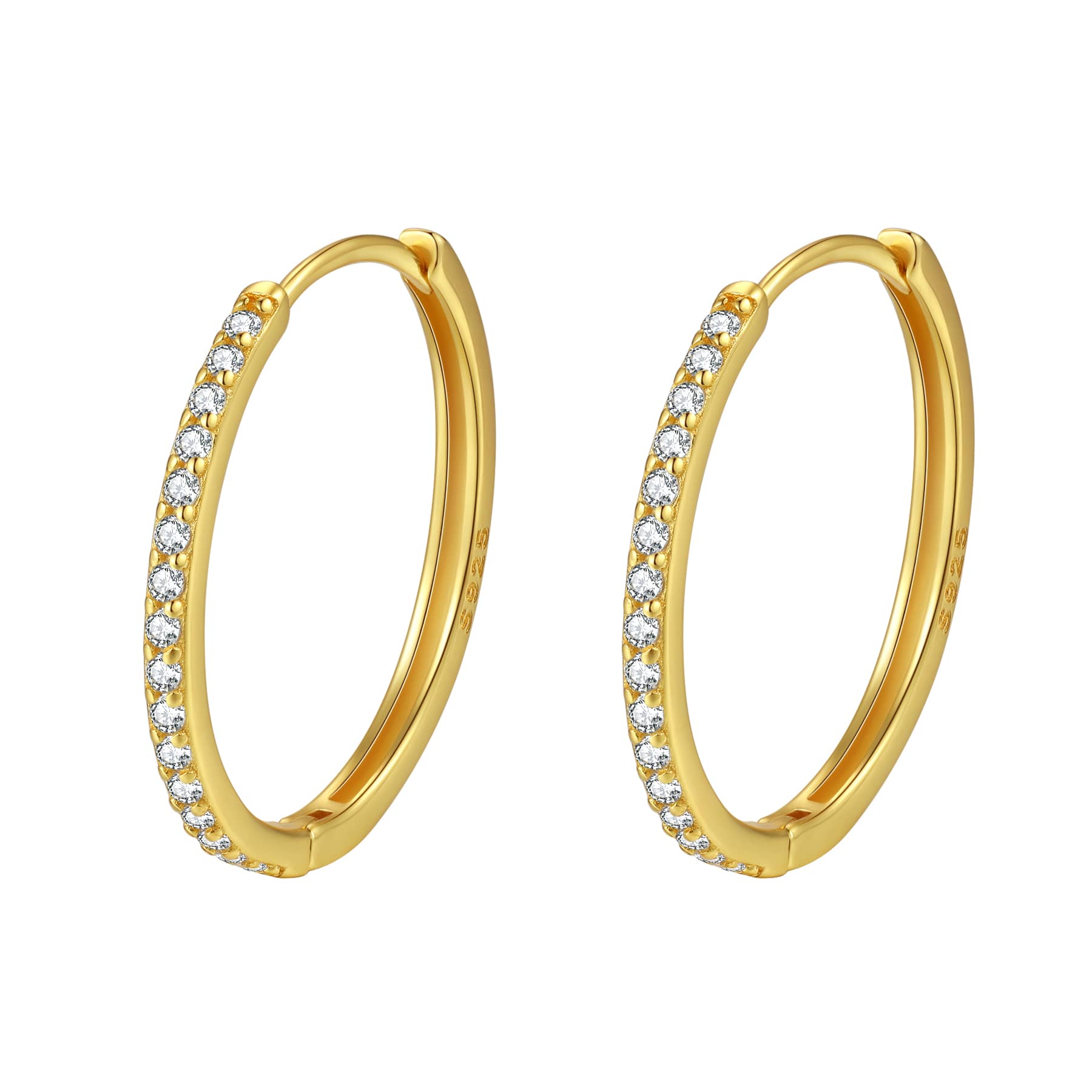 Gold stone hoop earrings discount