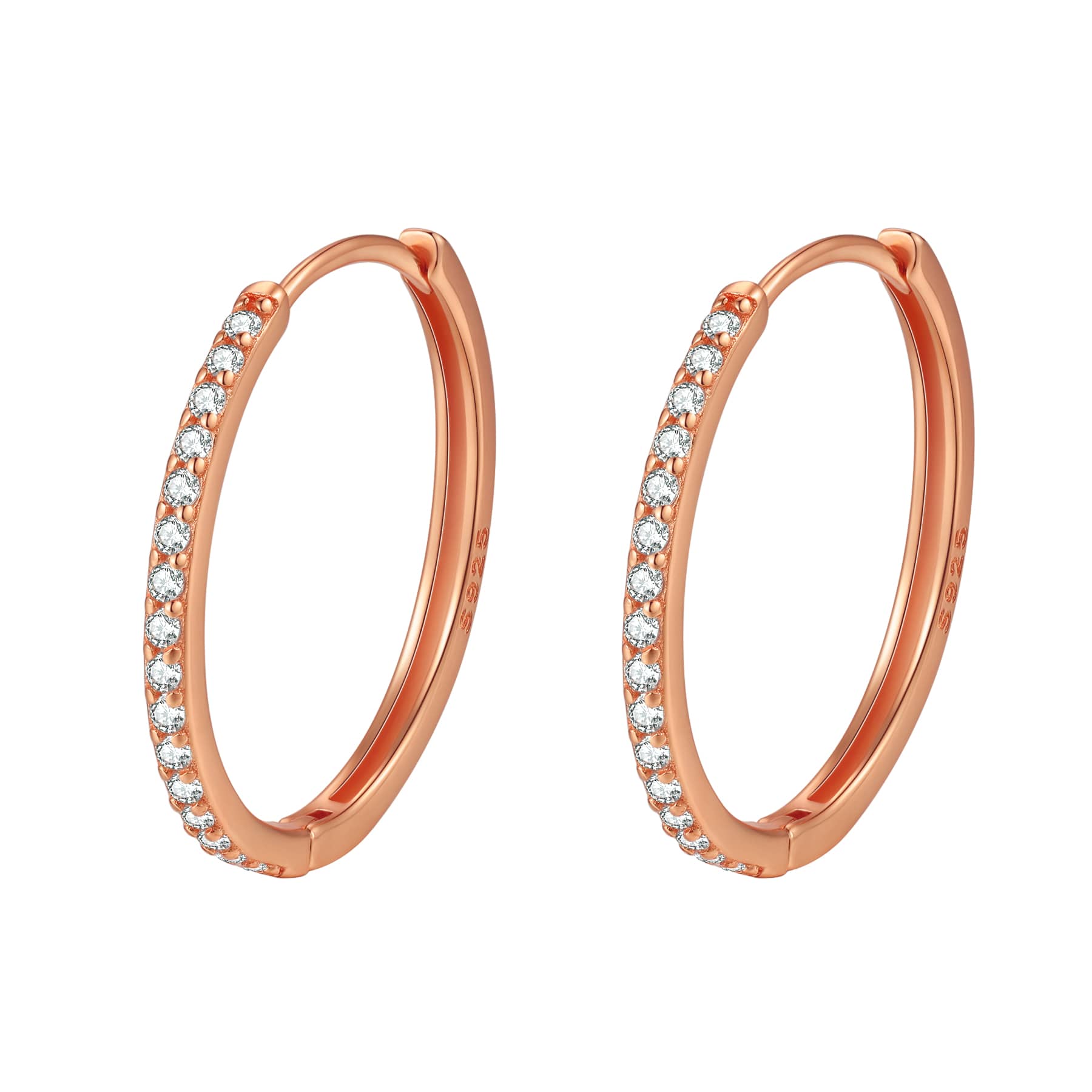 Boucles d’Oreilles Créoles Pierre Claire Sterling Argent