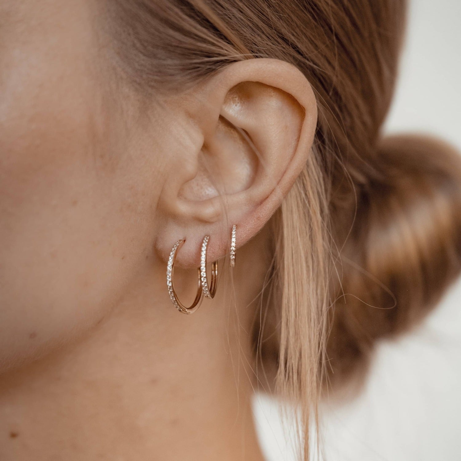 Boucles d’Oreilles Créoles Pierre Claire Sterling Argent