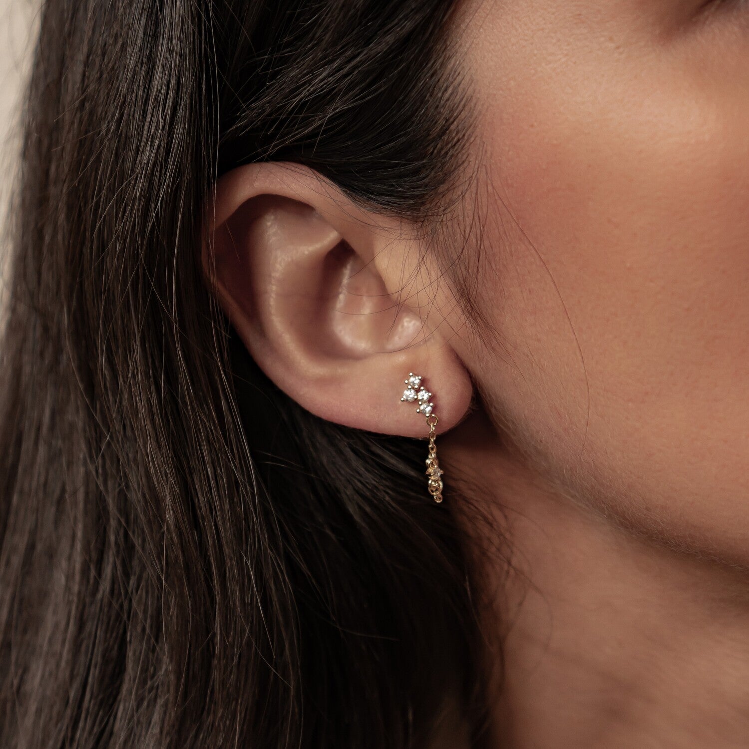 Pendientes de Cadena Ramillete Blossom Plata de Ley 925