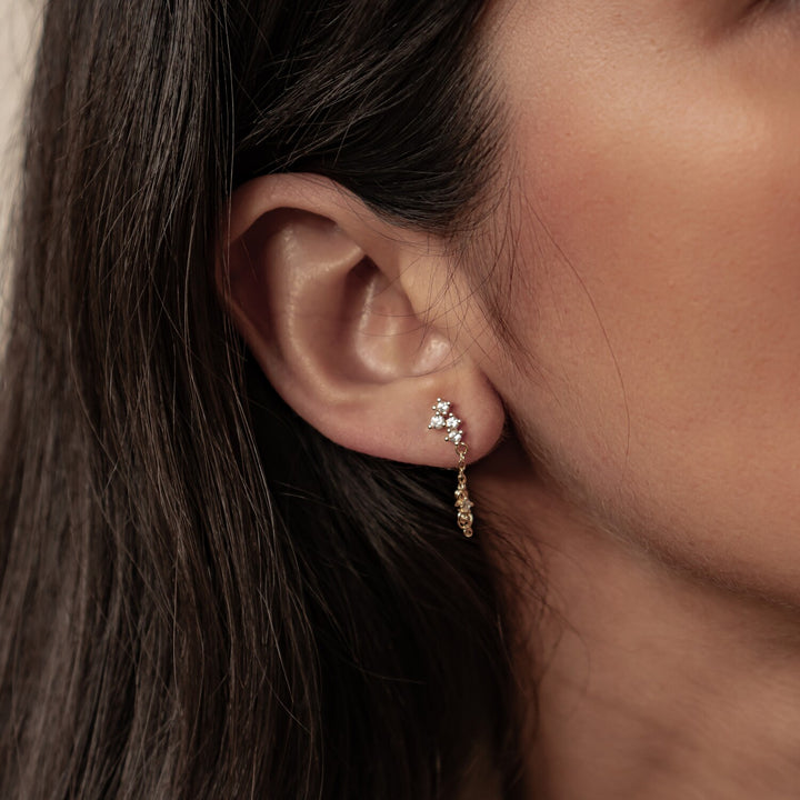 Boucles d’Oreilles Chaîne Bouquet Blossom Argent Sterling