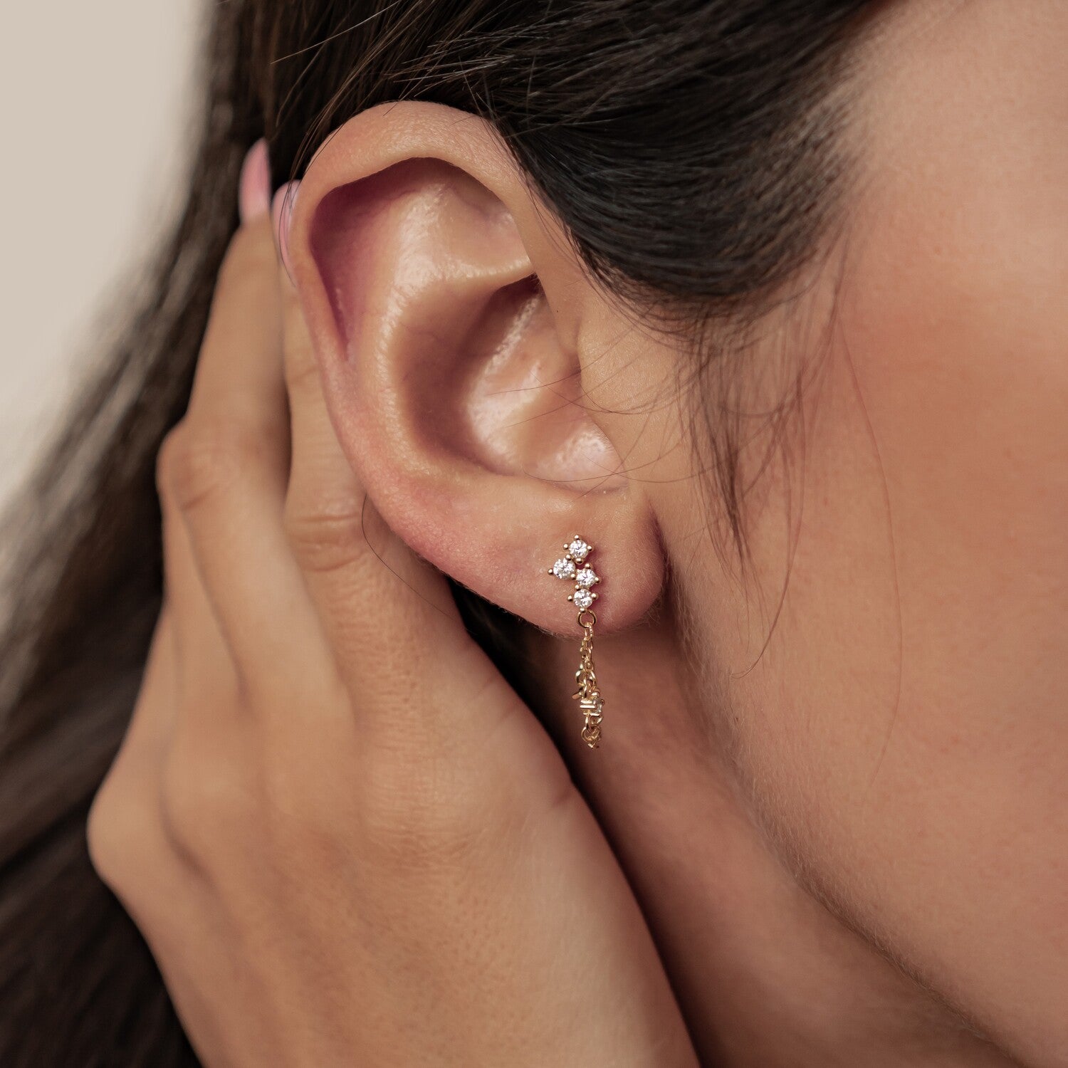 Pendientes de Cadena Ramillete Blossom Plata de Ley 925