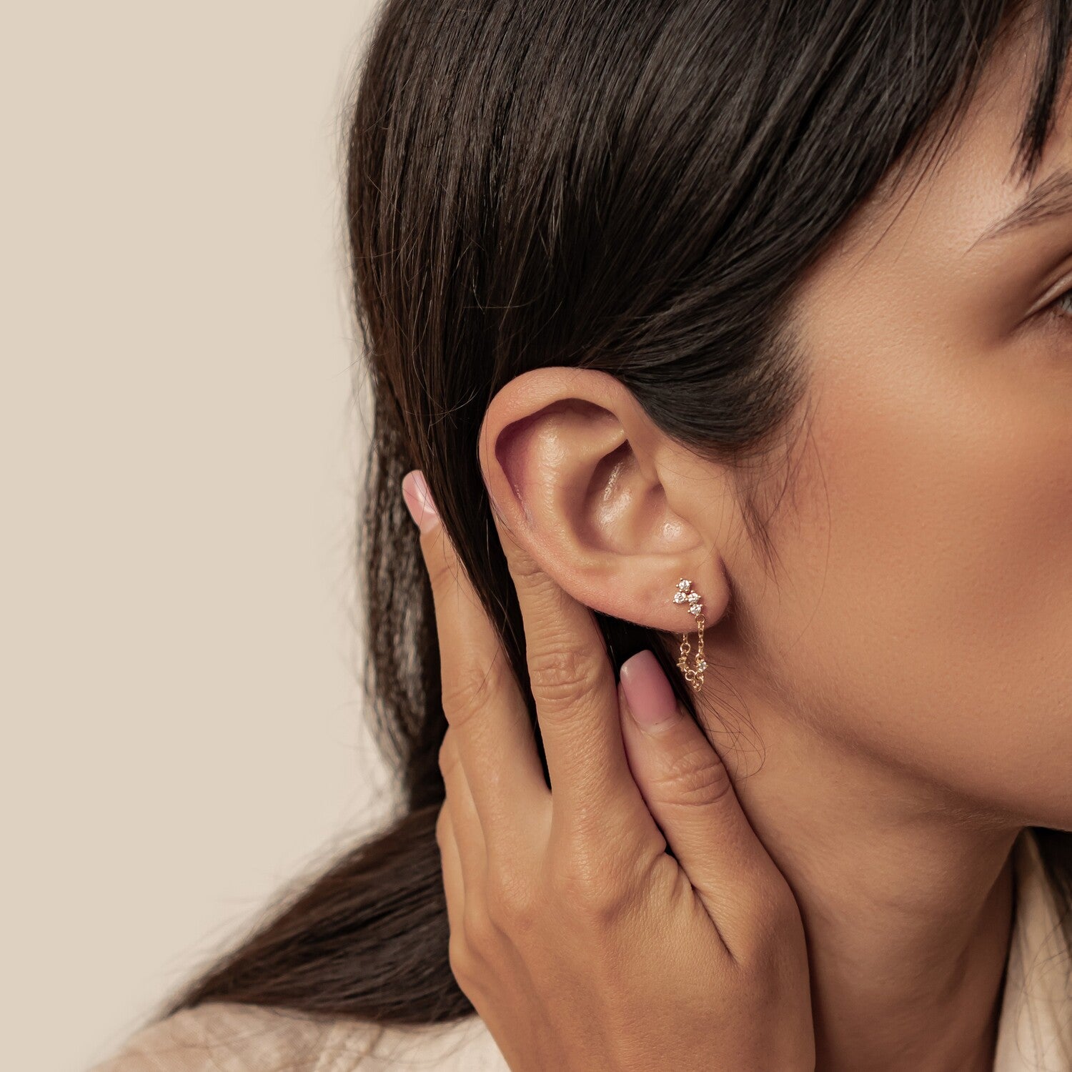 Pendientes de Cadena Ramillete Blossom Plata de Ley 925