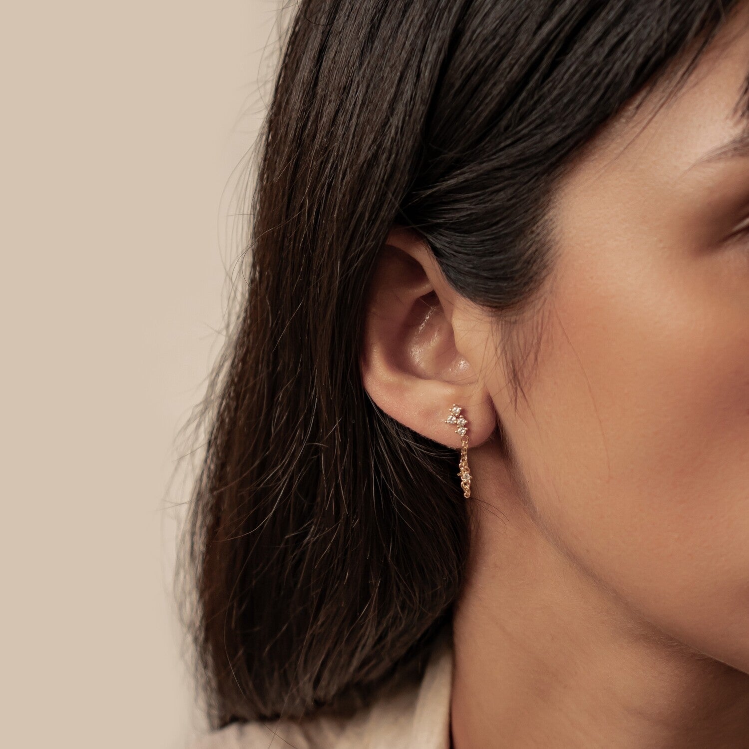 Pendientes de Cadena Ramillete Blossom Plata de Ley 925