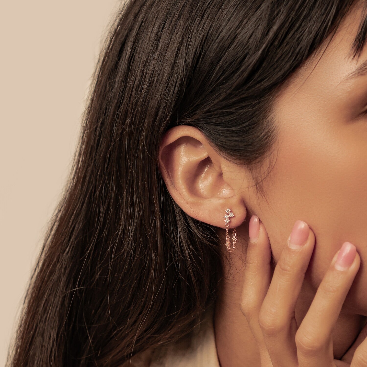 Pendientes de Cadena Ramillete Blossom Plata de Ley 925