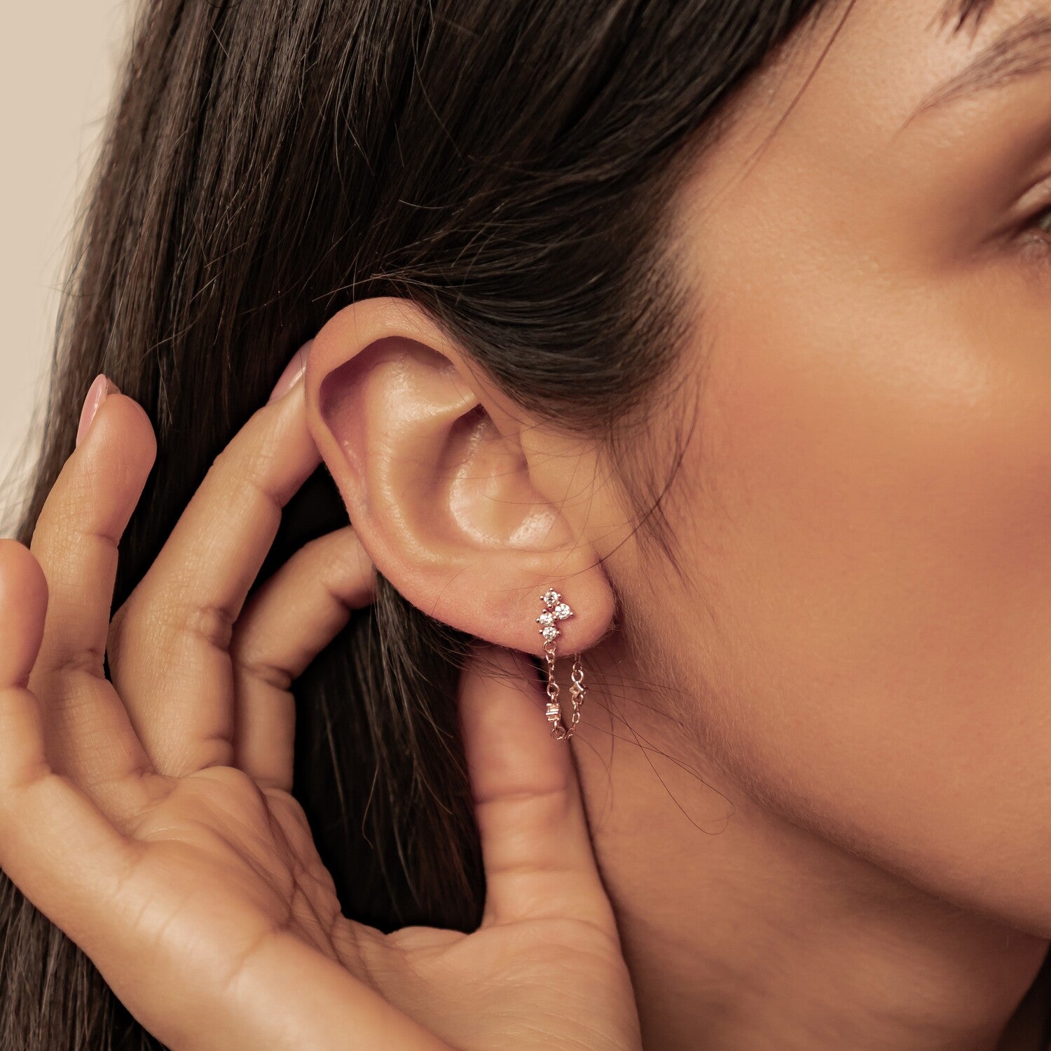 Pendientes de Cadena Ramillete Blossom Plata de Ley 925