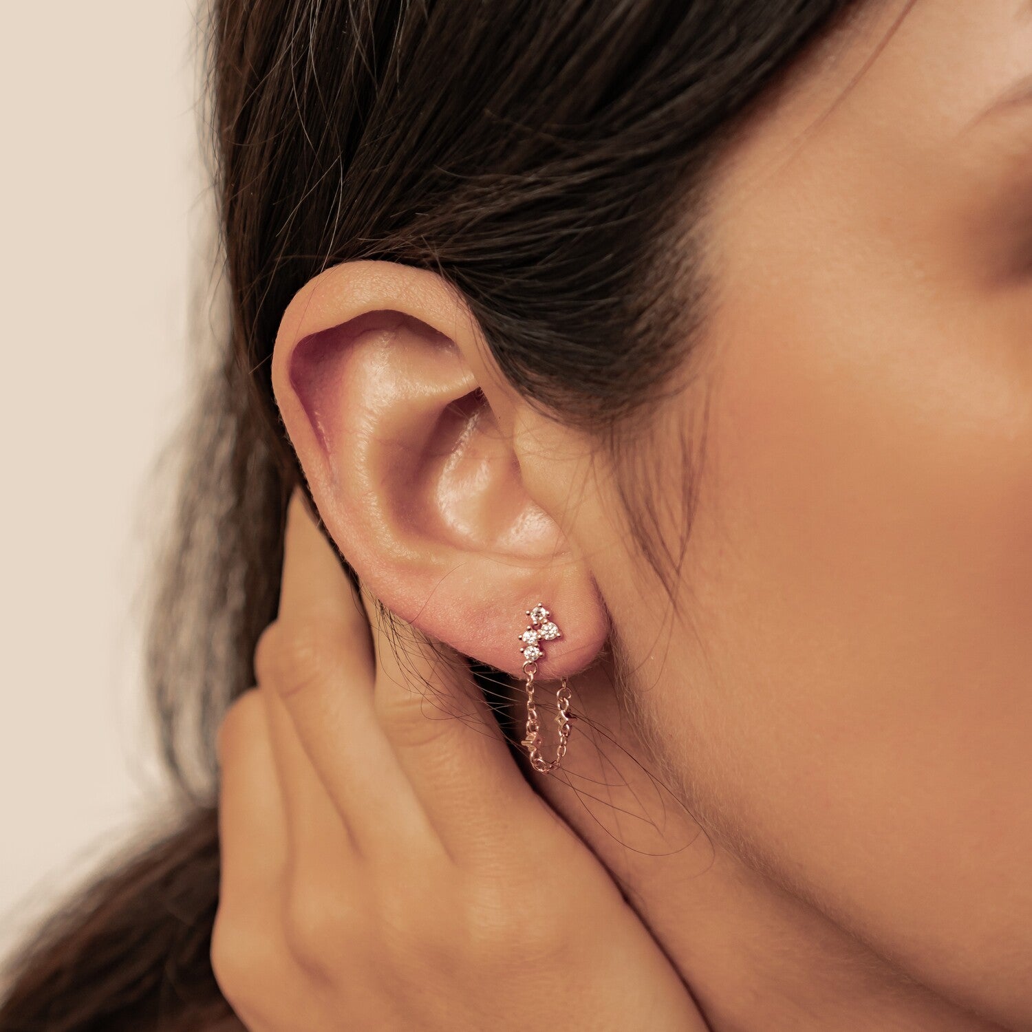 Pendientes de Cadena Ramillete Blossom Plata de Ley 925