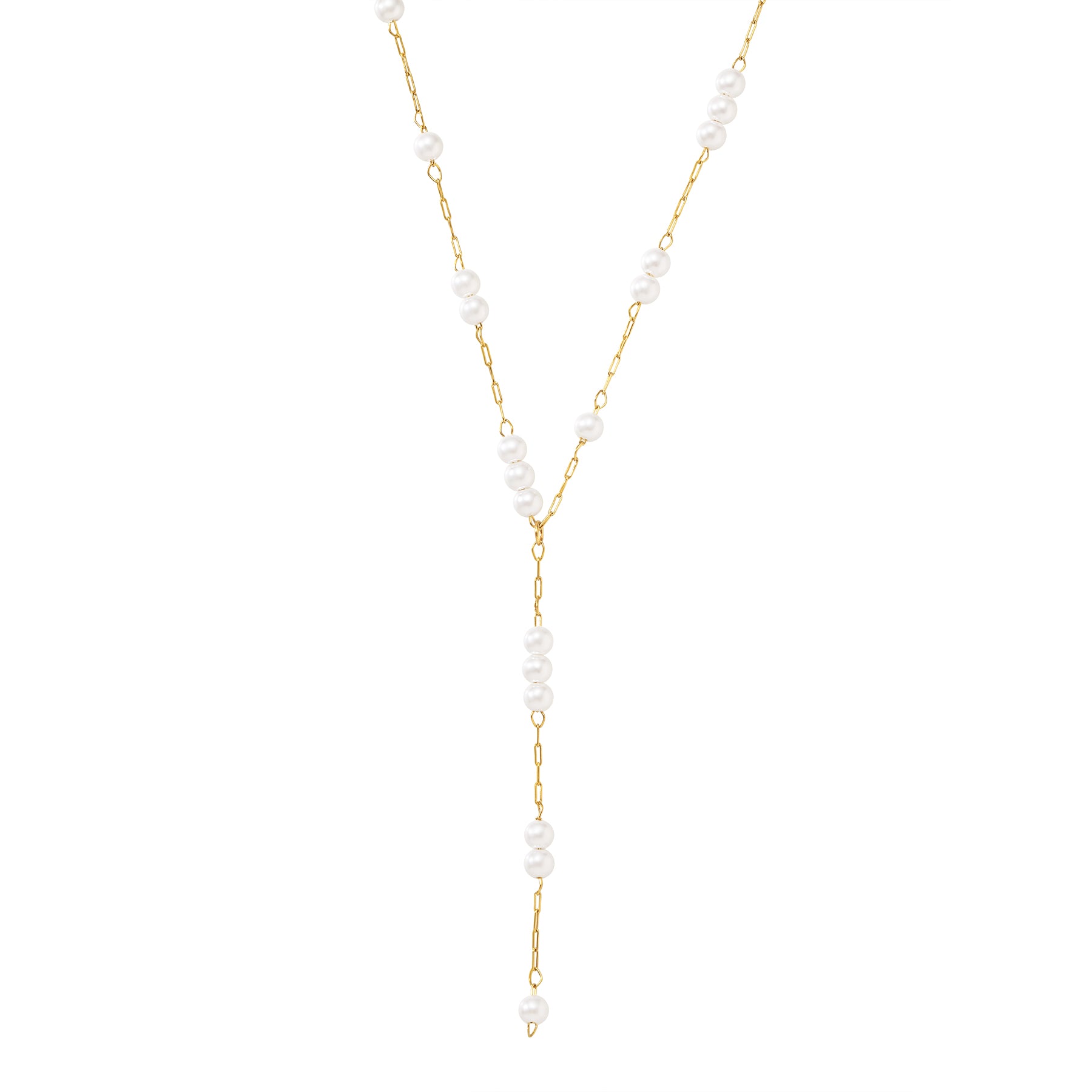 Cluster Pearl Y Chain Necklace Waterproof