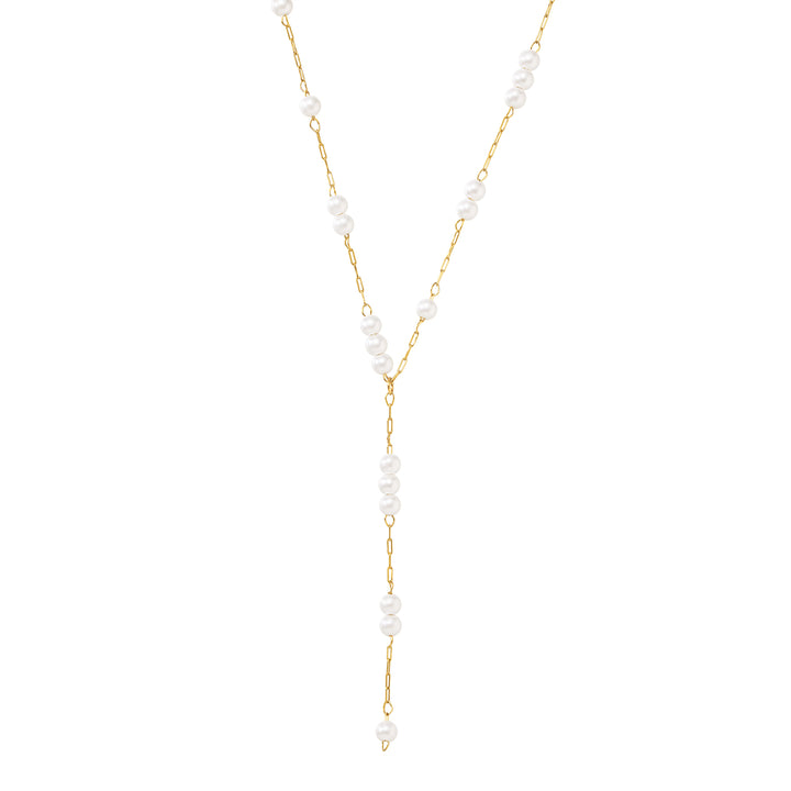 Cluster Pearl Y Chain Necklace Waterproof