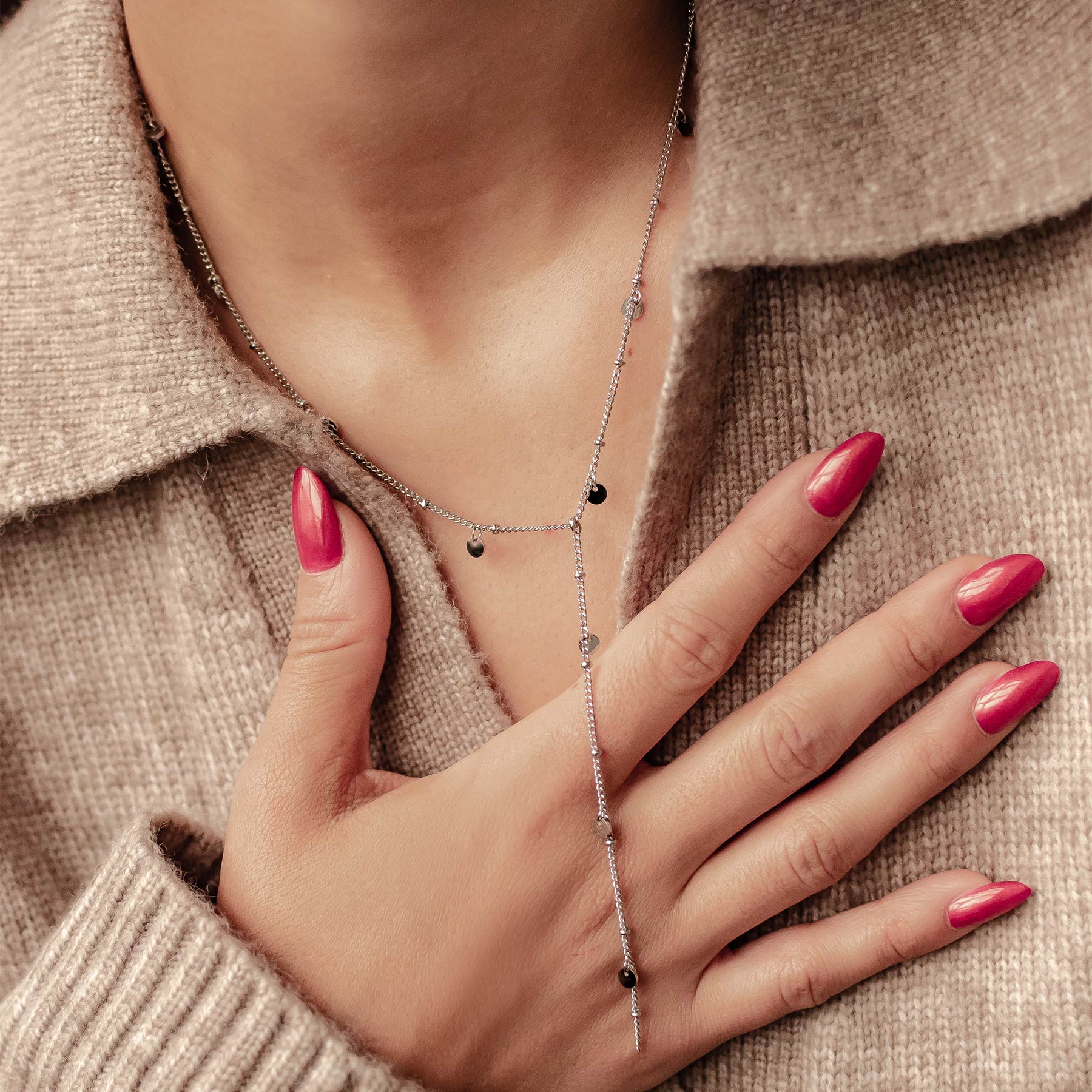 Coin Y Lariat Halskette wasserdicht