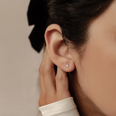 Pendientes Botón Completion Oro Macizo 14K