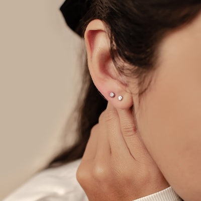 Pendientes Botón Completion Oro Macizo 14K