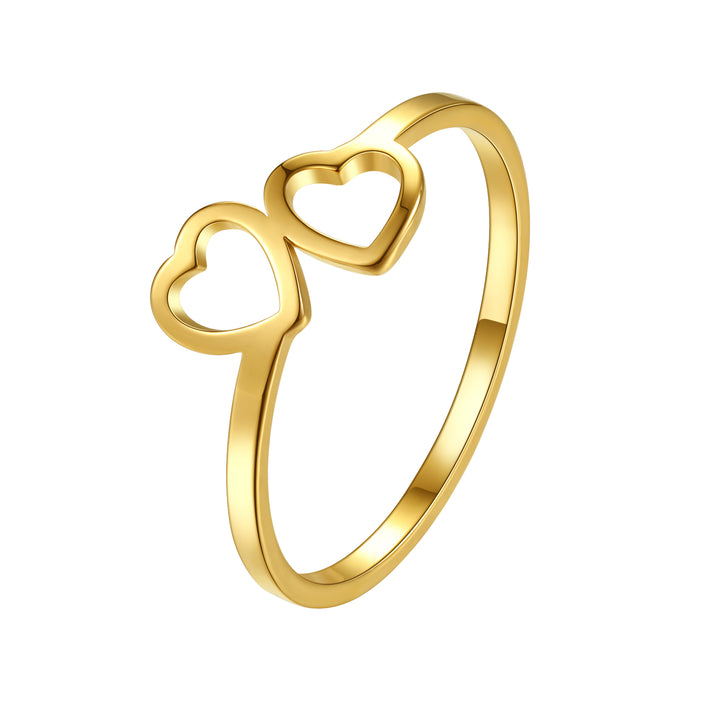 Anillo Corazones Conectados Acero Inoxidable