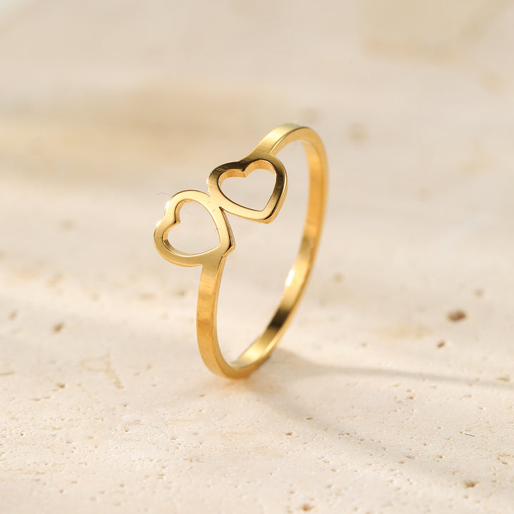 Bague Cœurs Connectés Acier Inoxydable