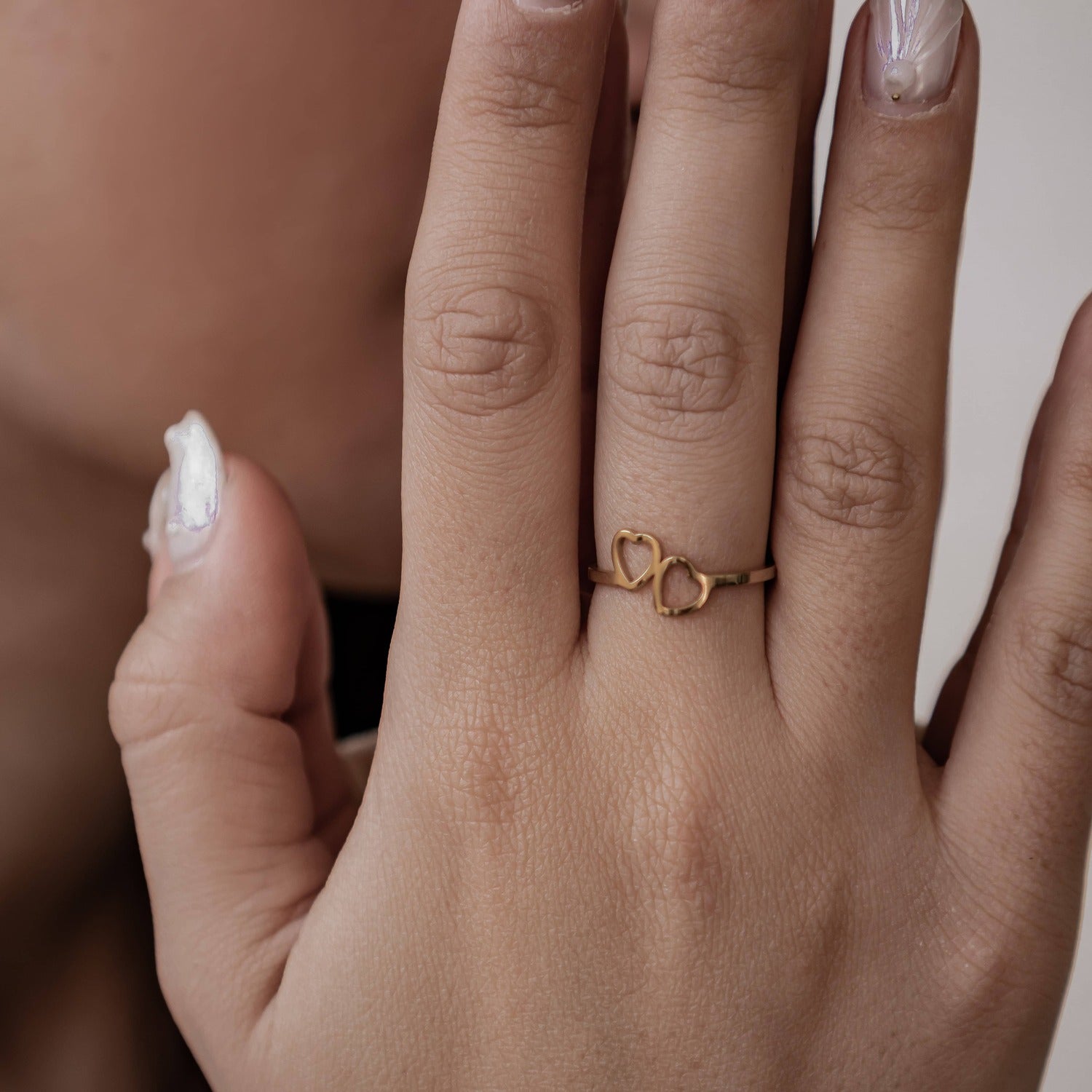 Bague Cœurs Connectés Acier Inoxydable