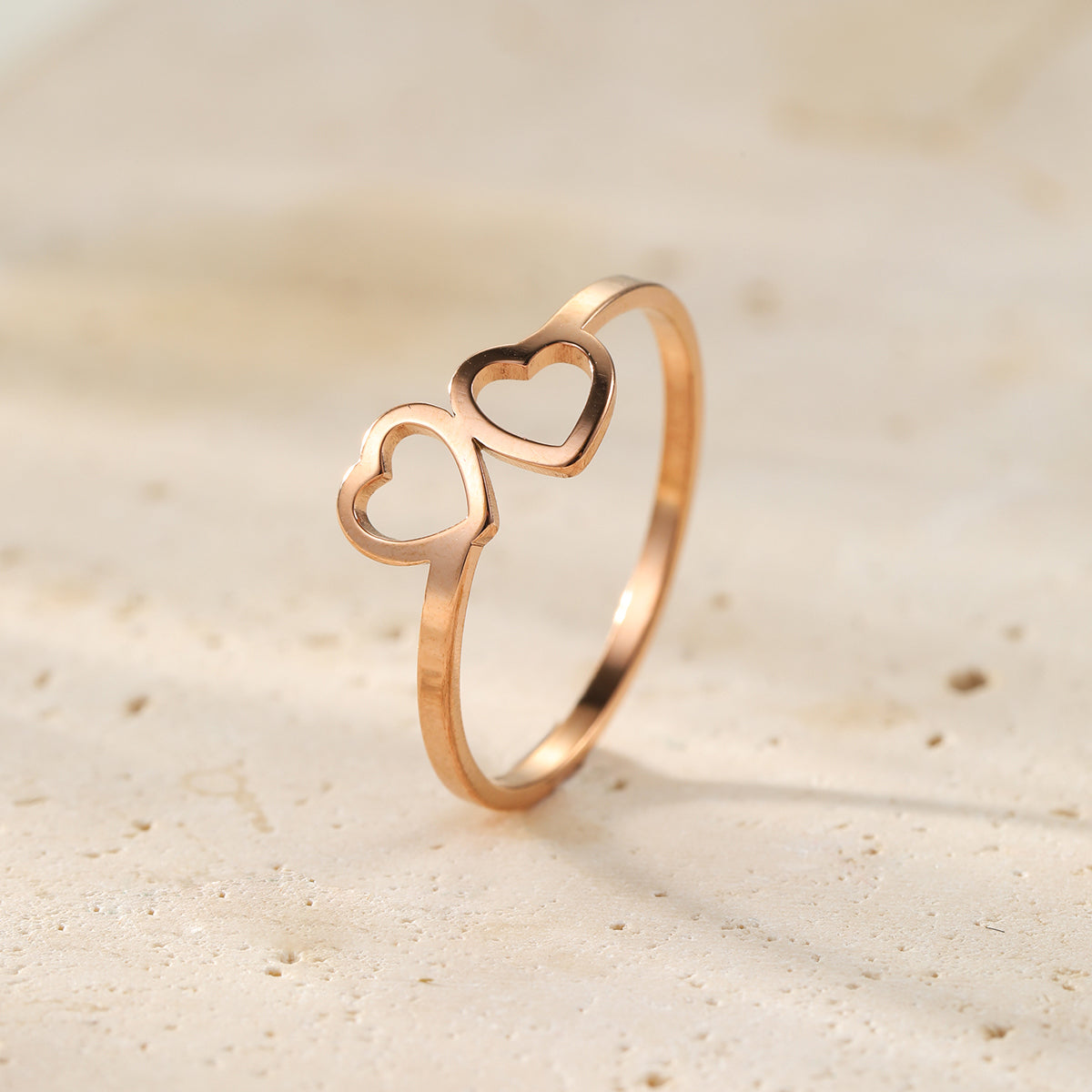 Bague Cœurs Connectés Acier Inoxydable