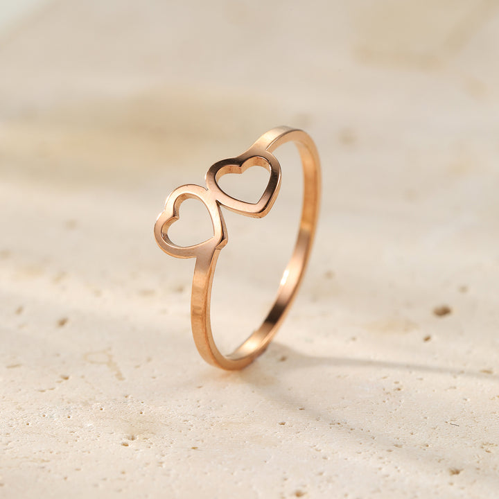 Bague Cœurs Connectés Acier Inoxydable