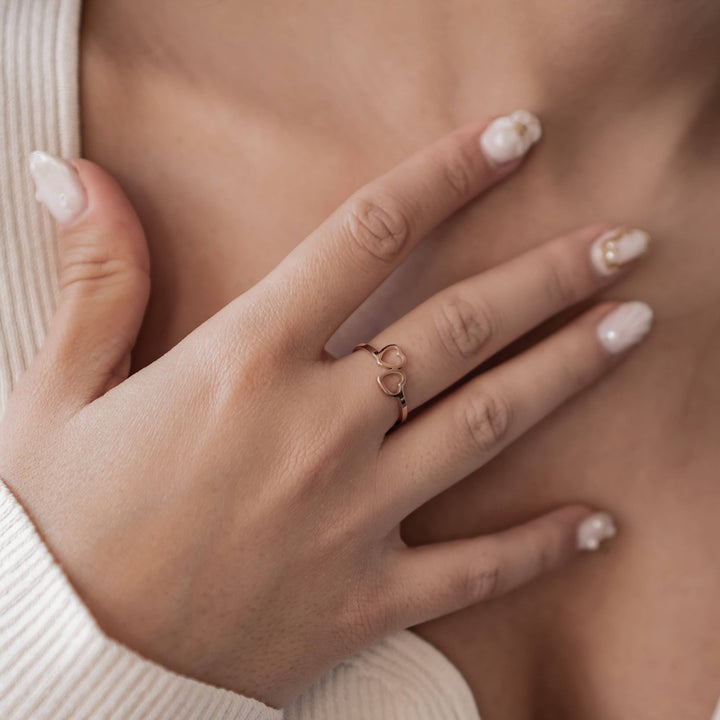 Bague Cœurs Connectés Acier Inoxydable