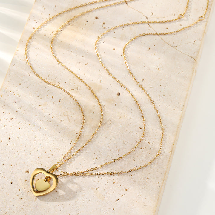 Connected Mother and Daughter Heart Necklace Waterproof