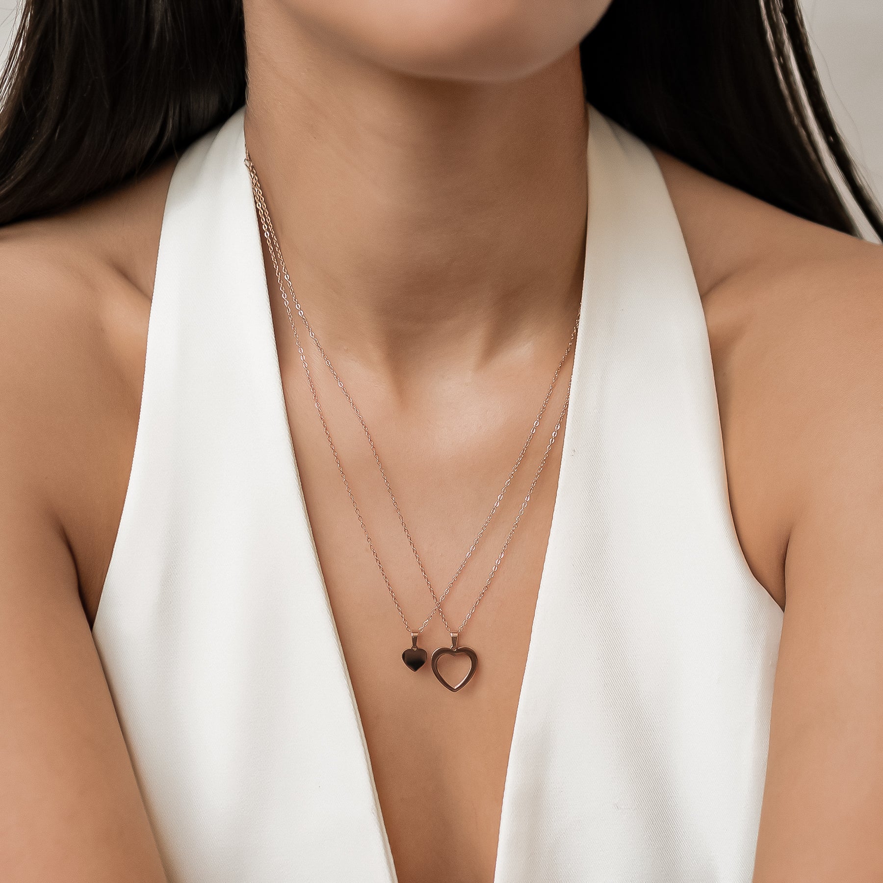 Connected Mother and Daughter Heart Necklace Waterproof