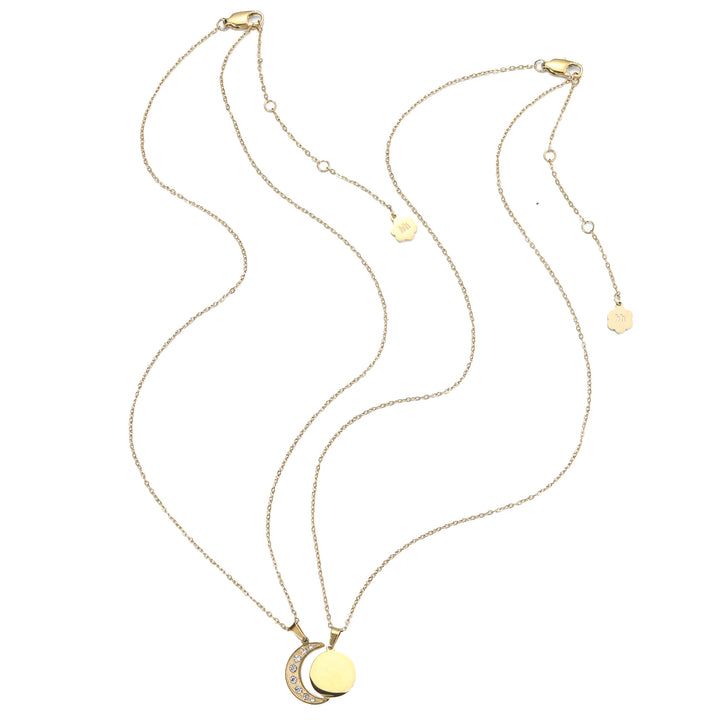 Connected Sun & Moon Necklace Set Waterproof