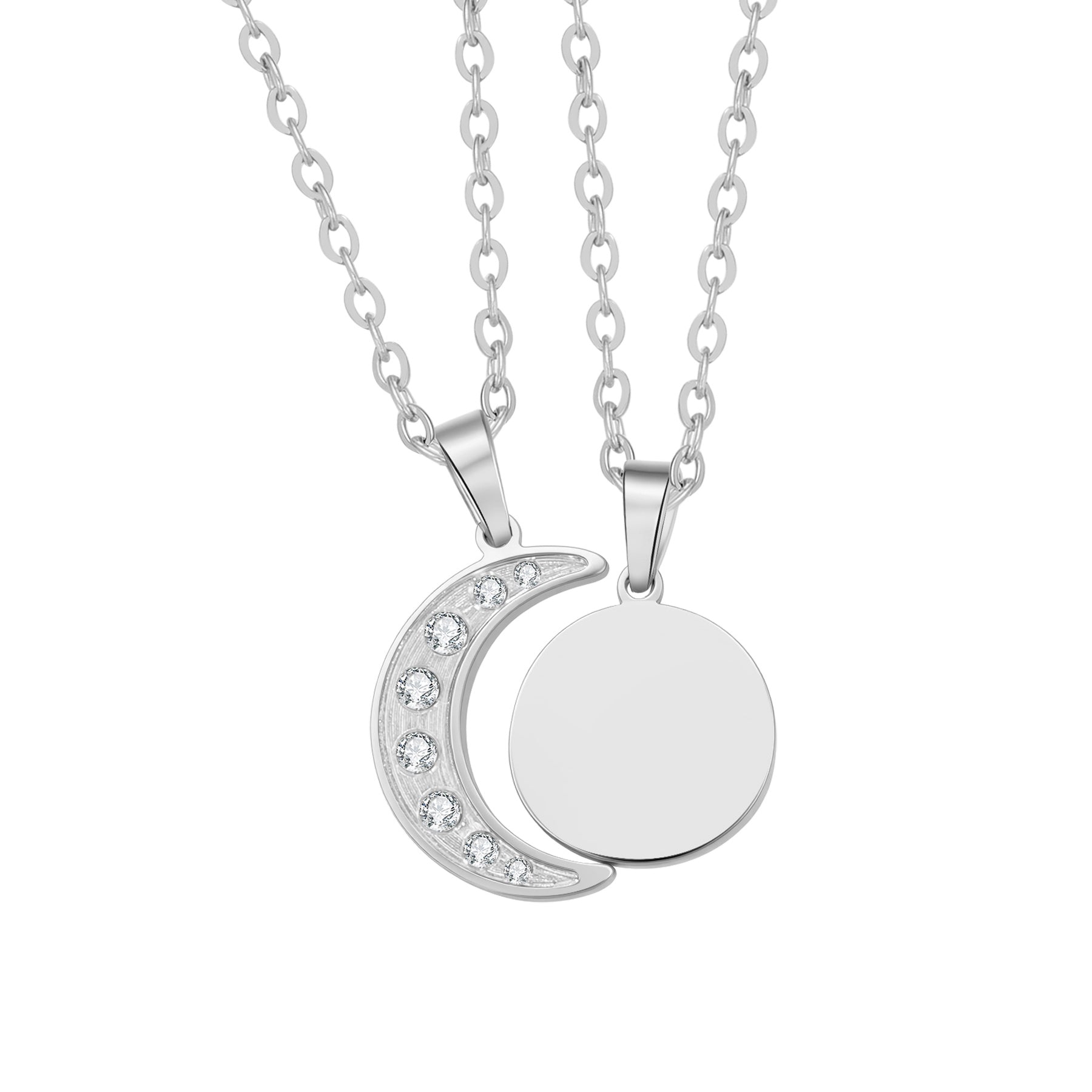 Connected Sun & Moon Necklace Set Waterproof