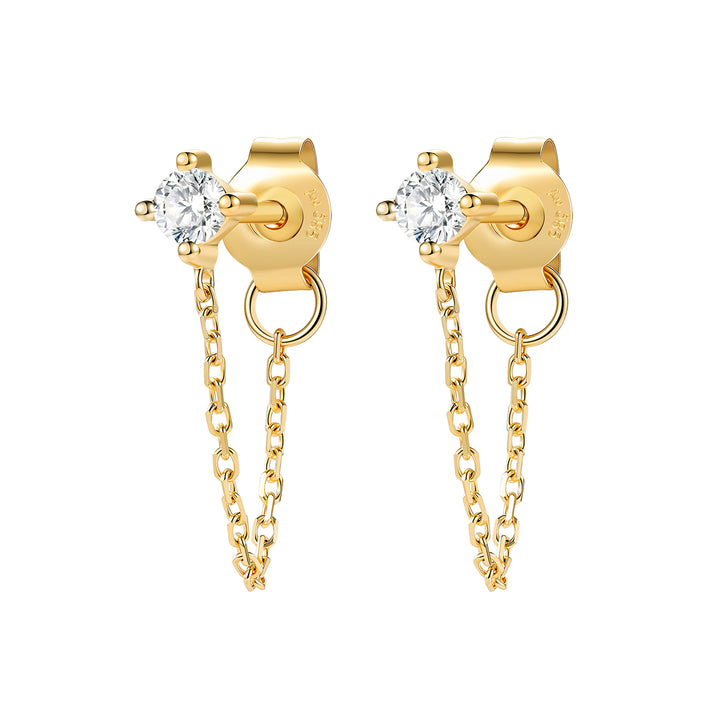 Pendientes Botón Conexión Oro 14K
