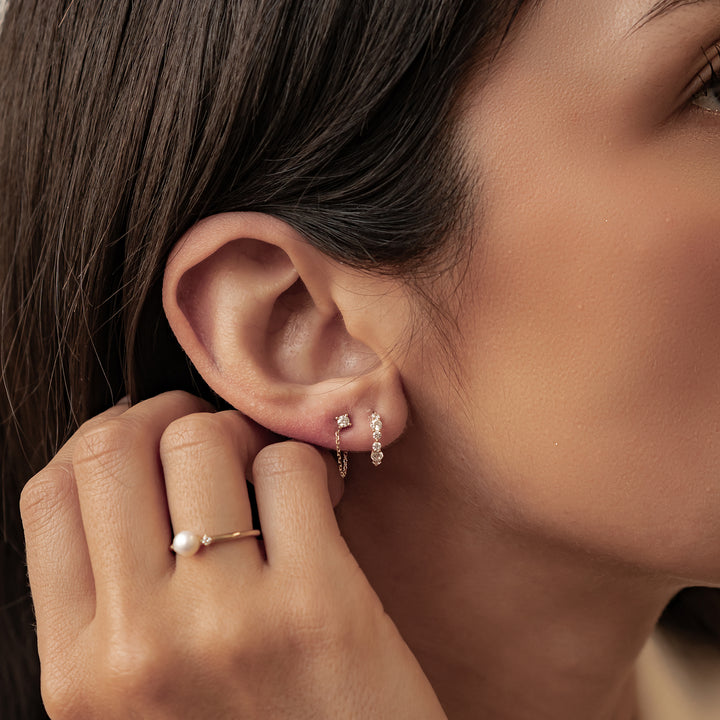 Clous d’Oreilles Connexion Or 14K