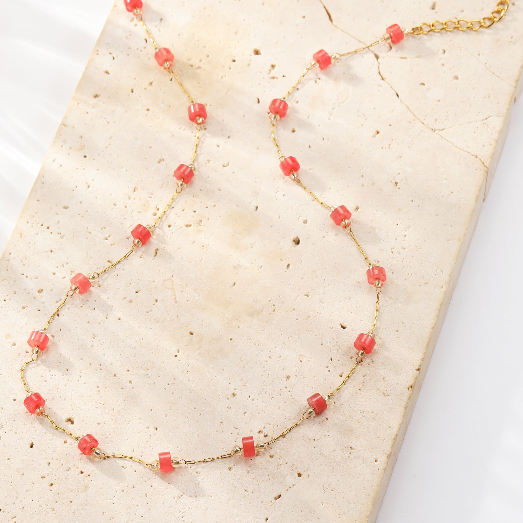 Collar Cuentas Coral Waterproof