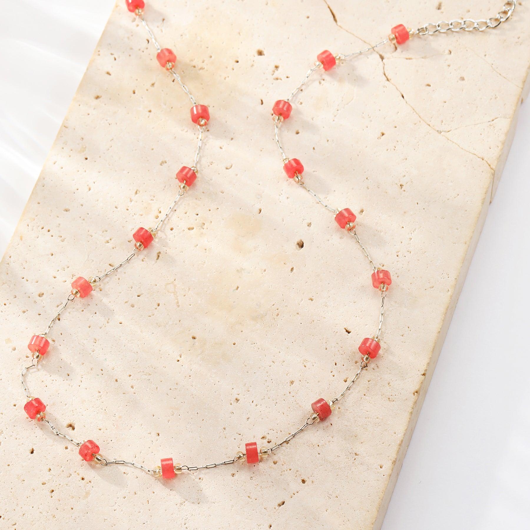 Collar Cuentas Coral Waterproof