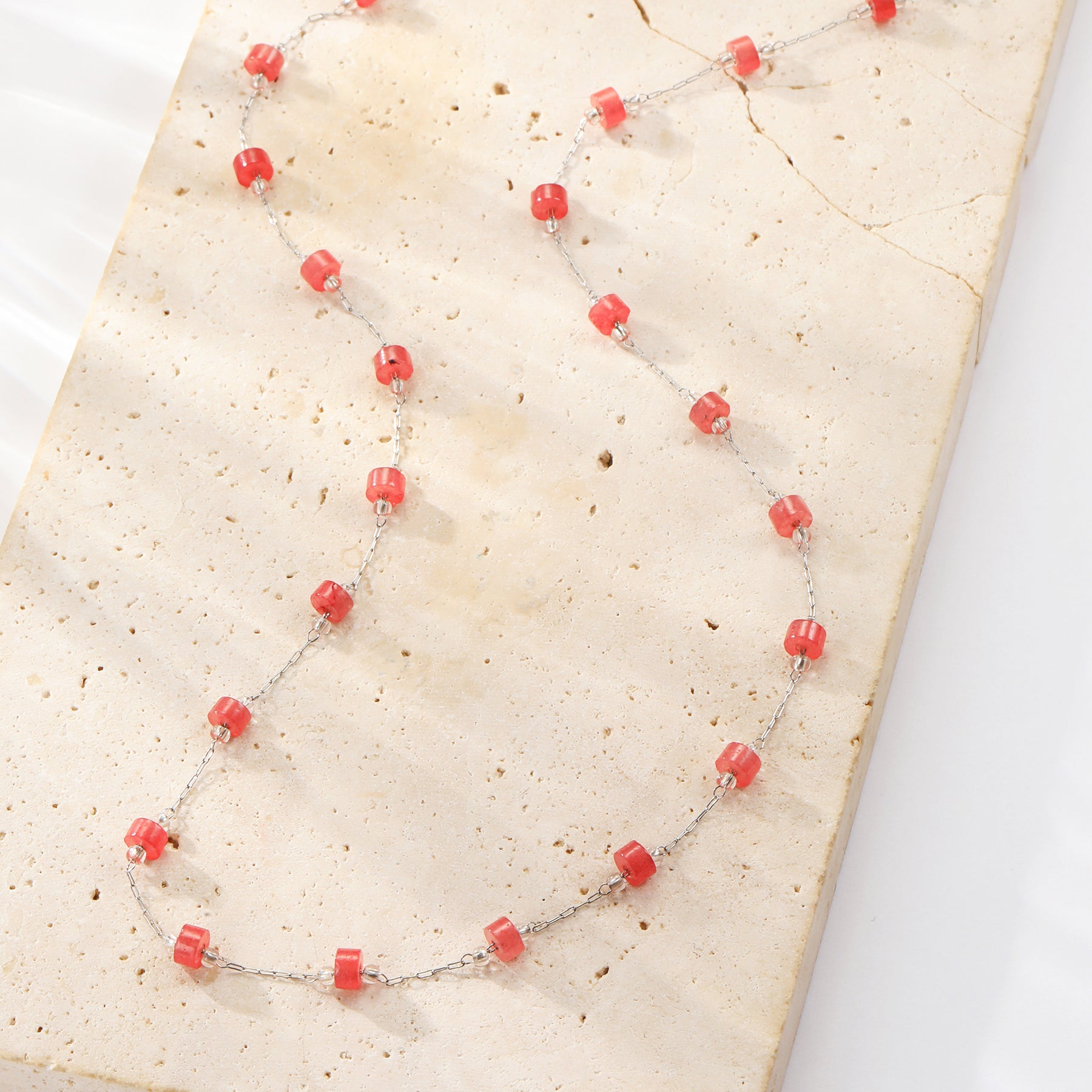 Collar Cuentas Coral Waterproof