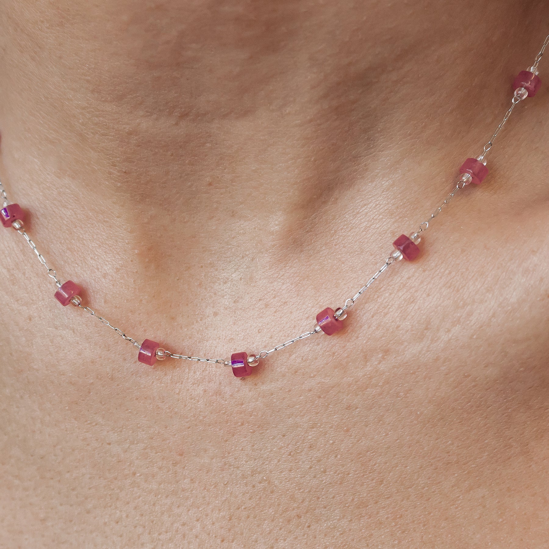Collar Cuentas Coral Waterproof