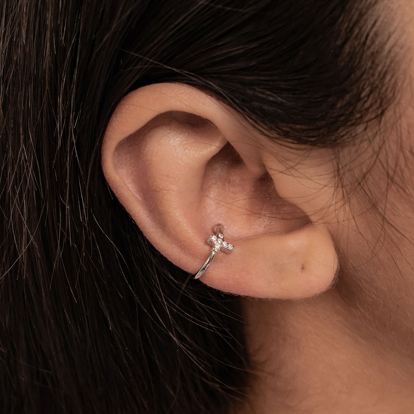 Kreuz Ear Cuff – 925er Sterlingsilber