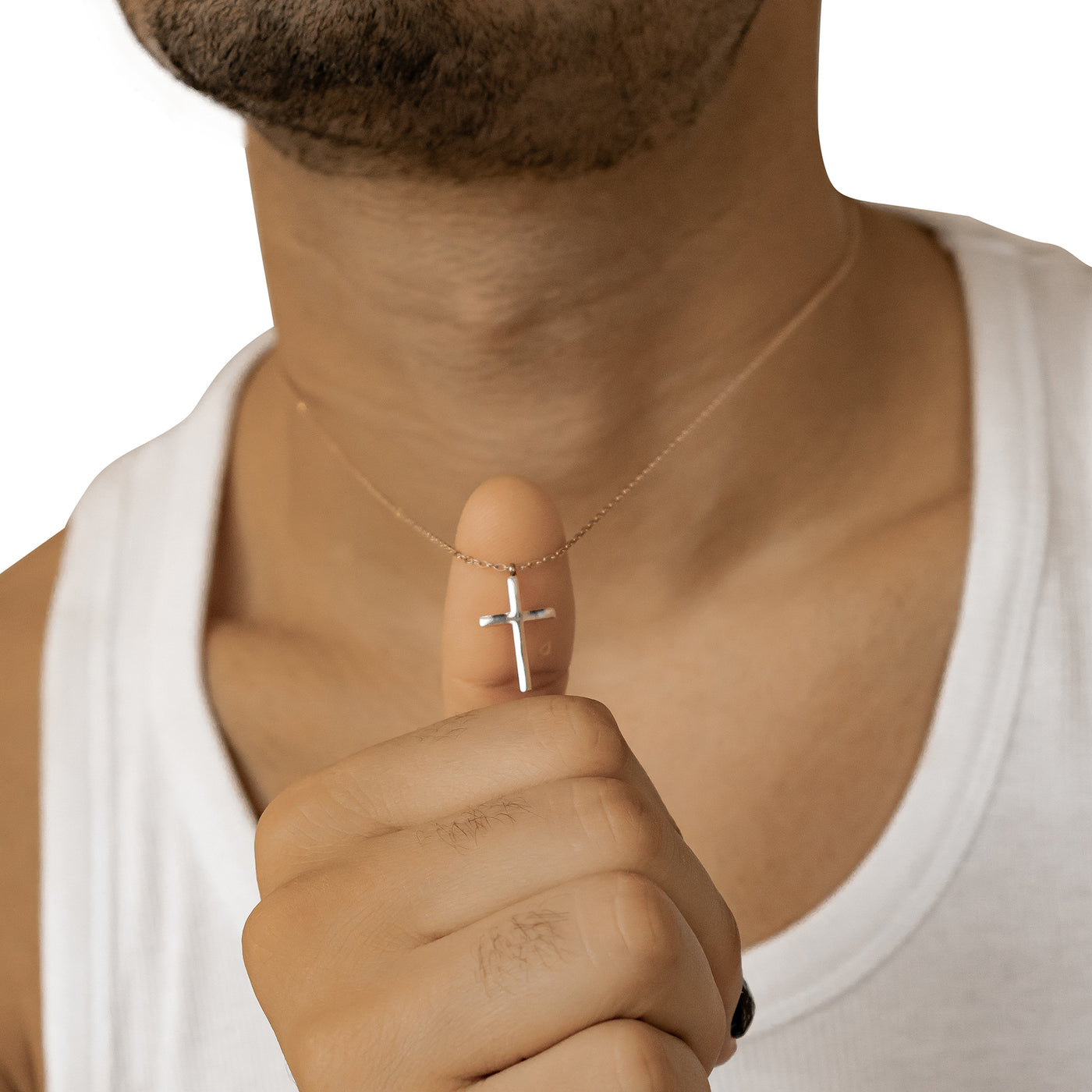 Collier Pendentif Croix Waterproof 55-60cm