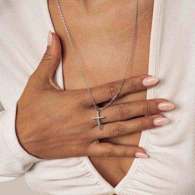 Collier Pendentif Croix en Argent