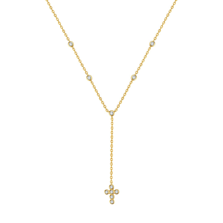 Kreuz Y Lariat Kette aus Sterlingsilber