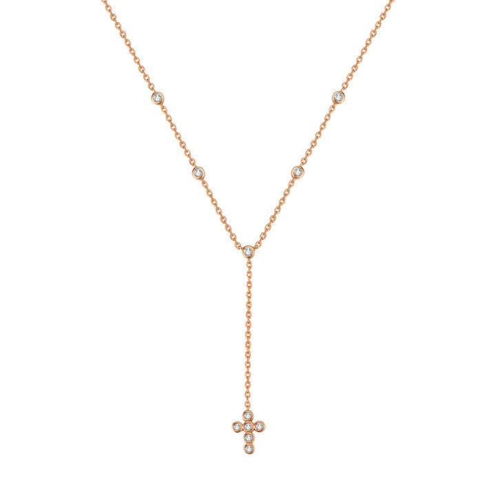 Kreuz Y Lariat Kette aus Sterlingsilber