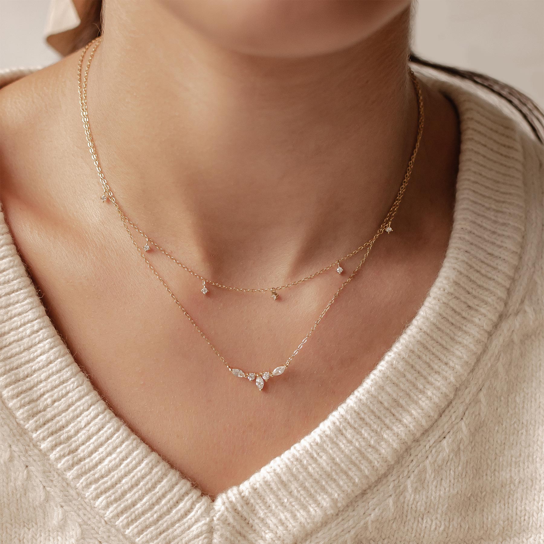 Ensemble Collier Couronne et Charme Pierre Précieuse Sterling Argent