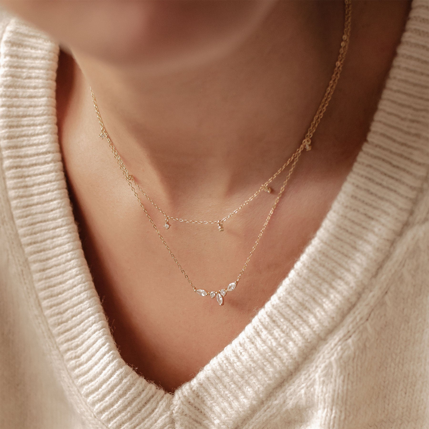 Ensemble Collier Couronne et Charme Pierre Précieuse Sterling Argent