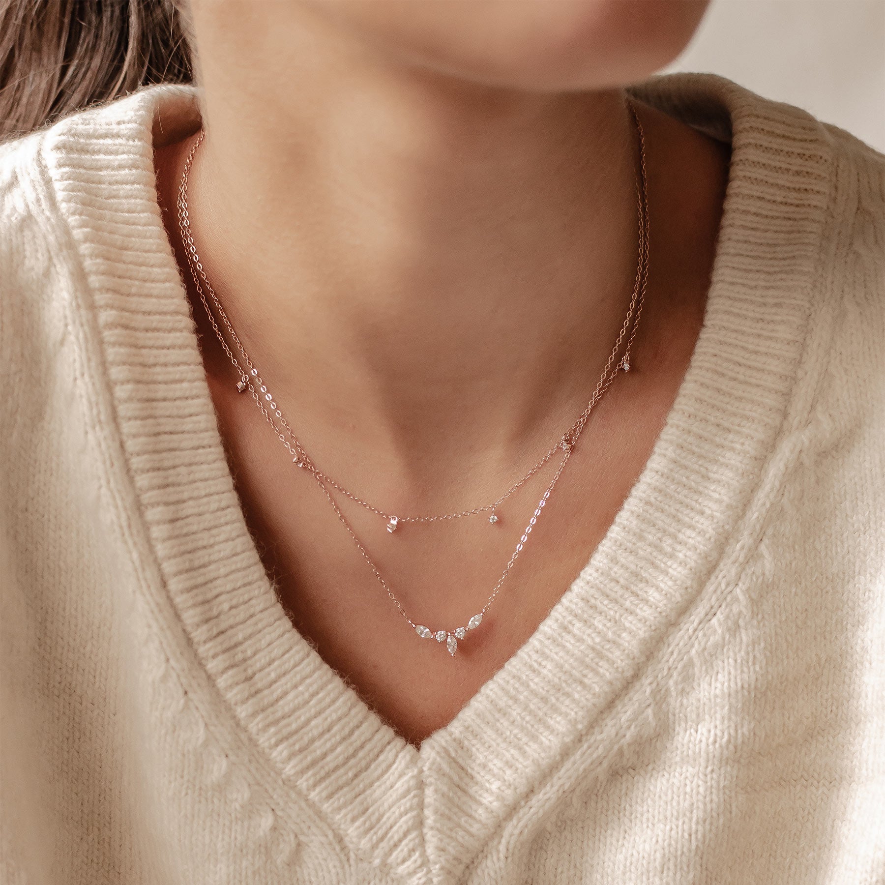 Ensemble Collier Couronne et Charme Pierre Précieuse Sterling Argent