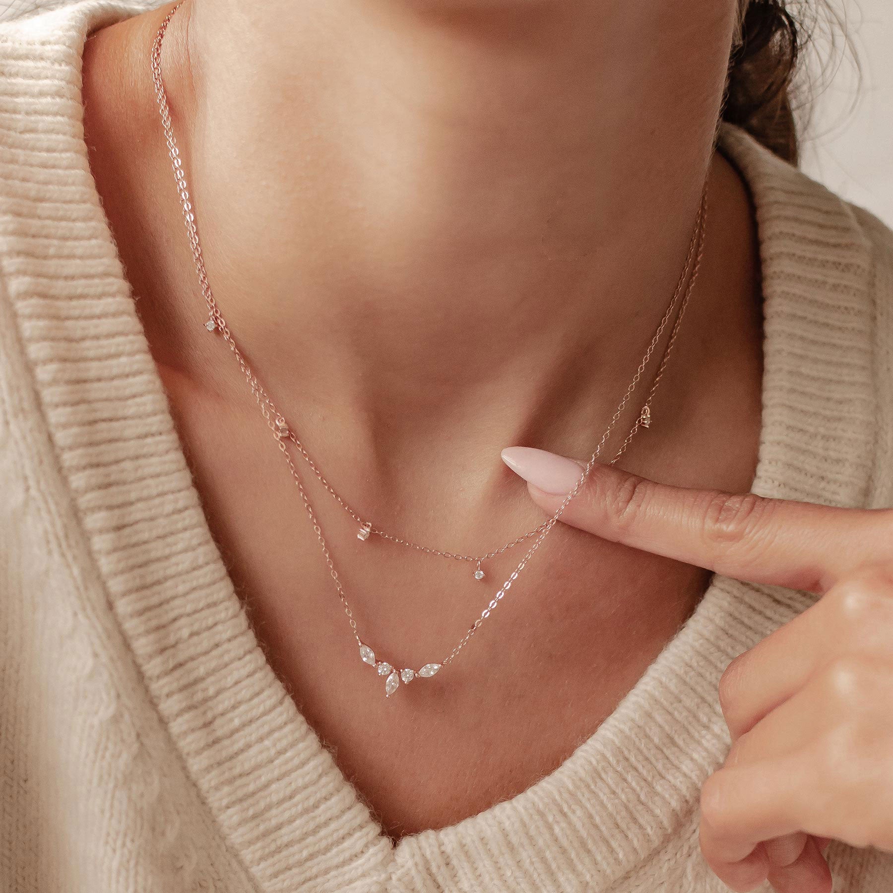 Ensemble Collier Couronne et Charme Pierre Précieuse Sterling Argent