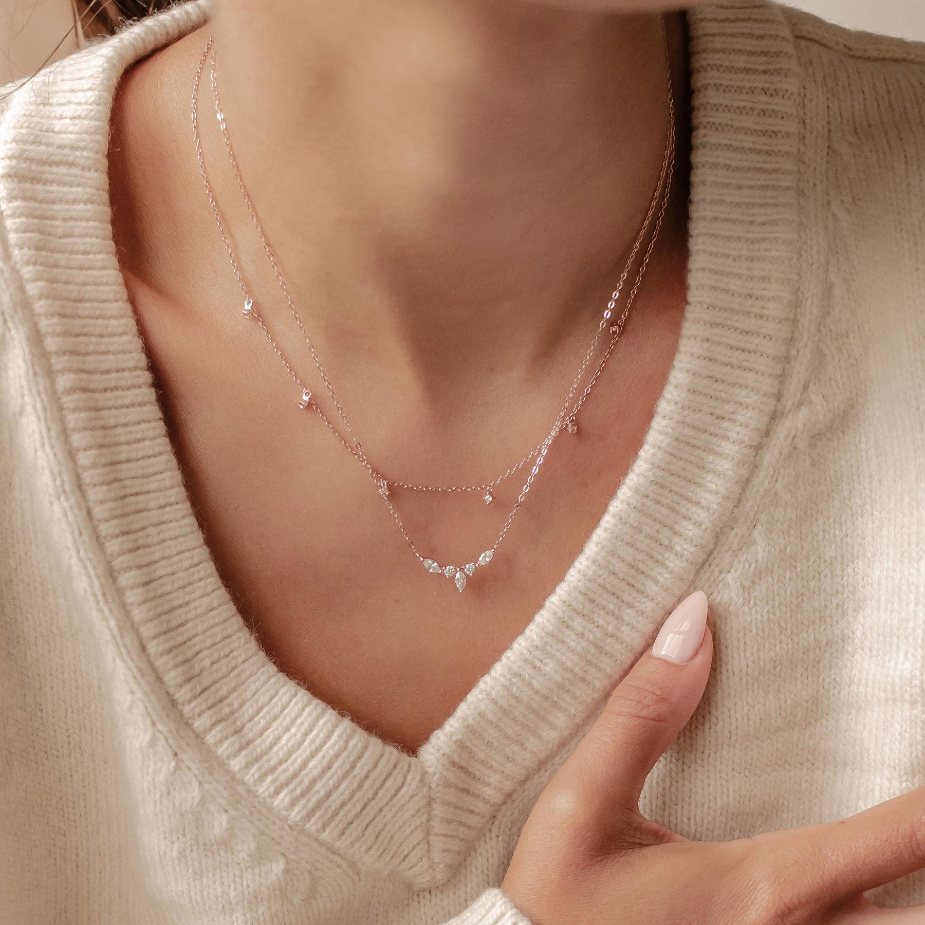 Ensemble Collier Couronne et Charme Pierre Précieuse Sterling Argent