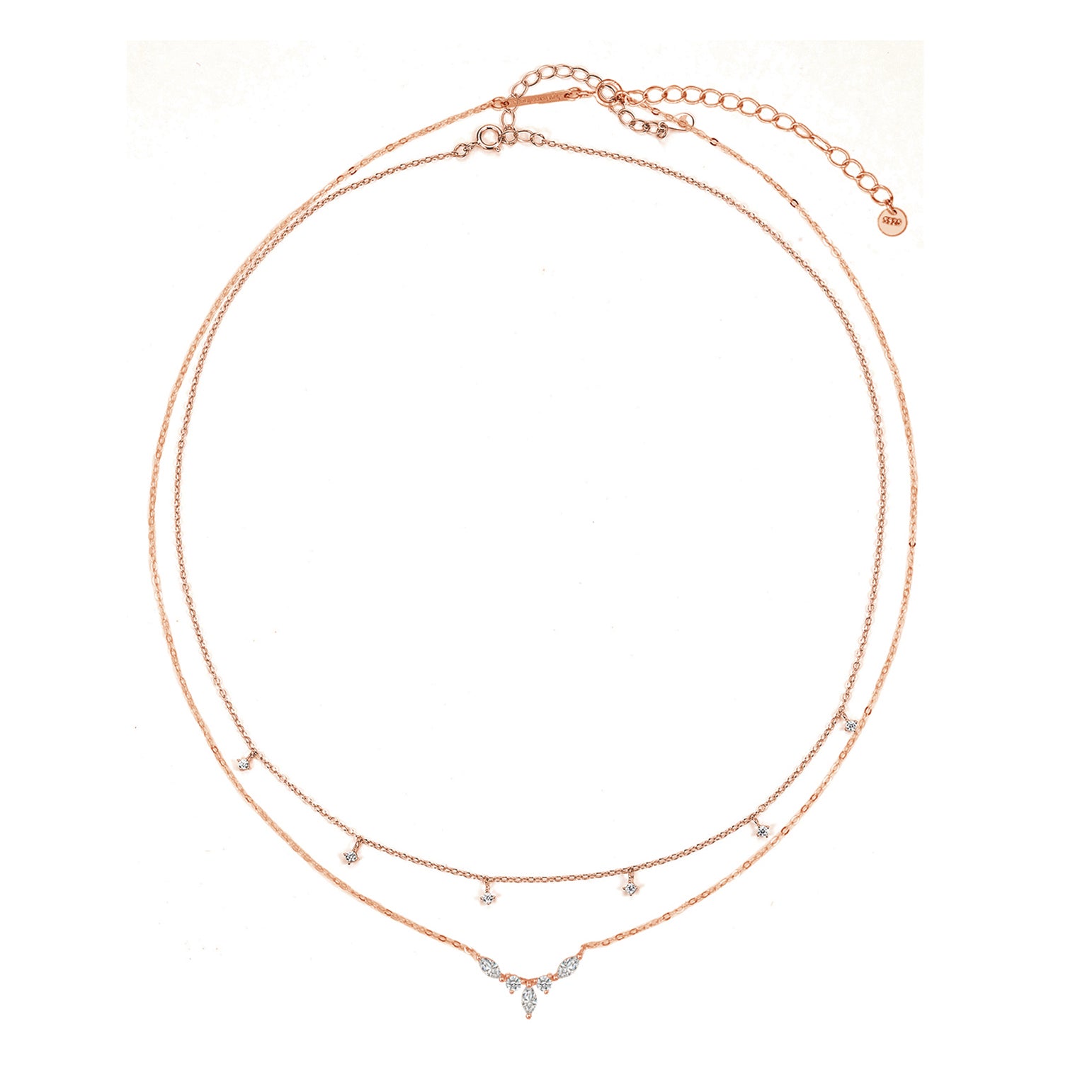 Ensemble Collier Couronne et Charme Pierre Précieuse Sterling Argent