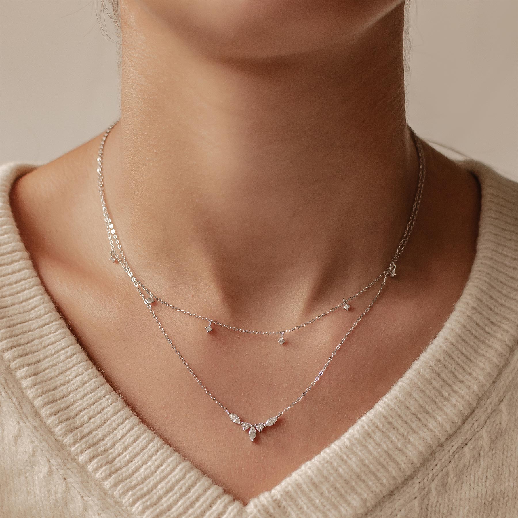 Ensemble Collier Couronne et Charme Pierre Précieuse Sterling Argent