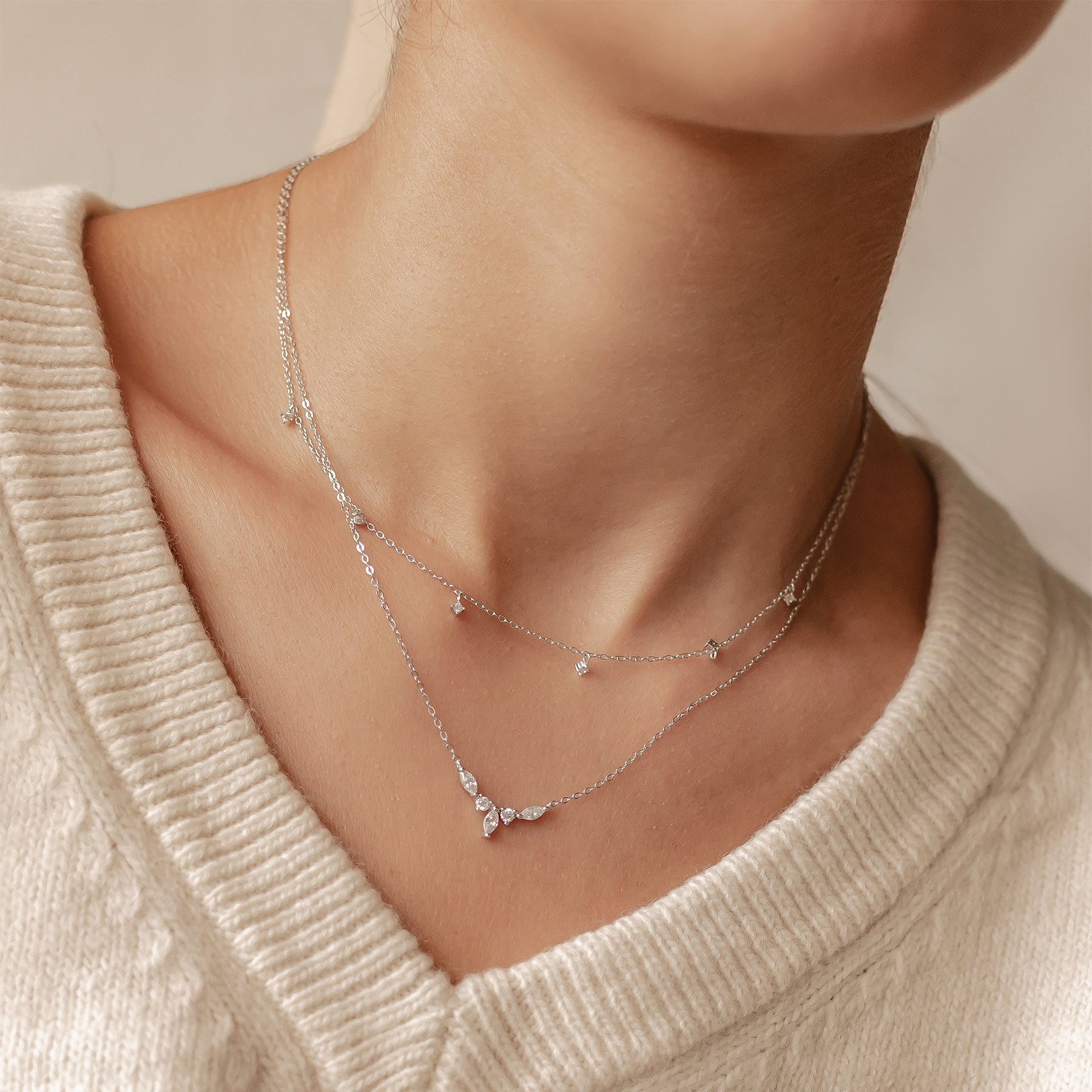 Ensemble Collier Couronne et Charme Pierre Précieuse Sterling Argent