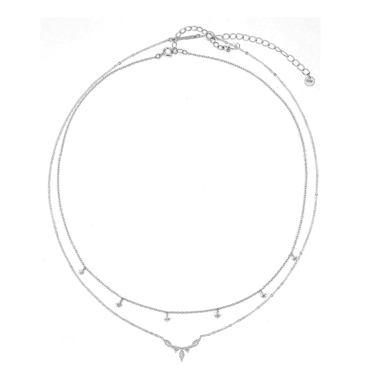 Ensemble Collier Couronne et Charme Pierre Précieuse Sterling Argent