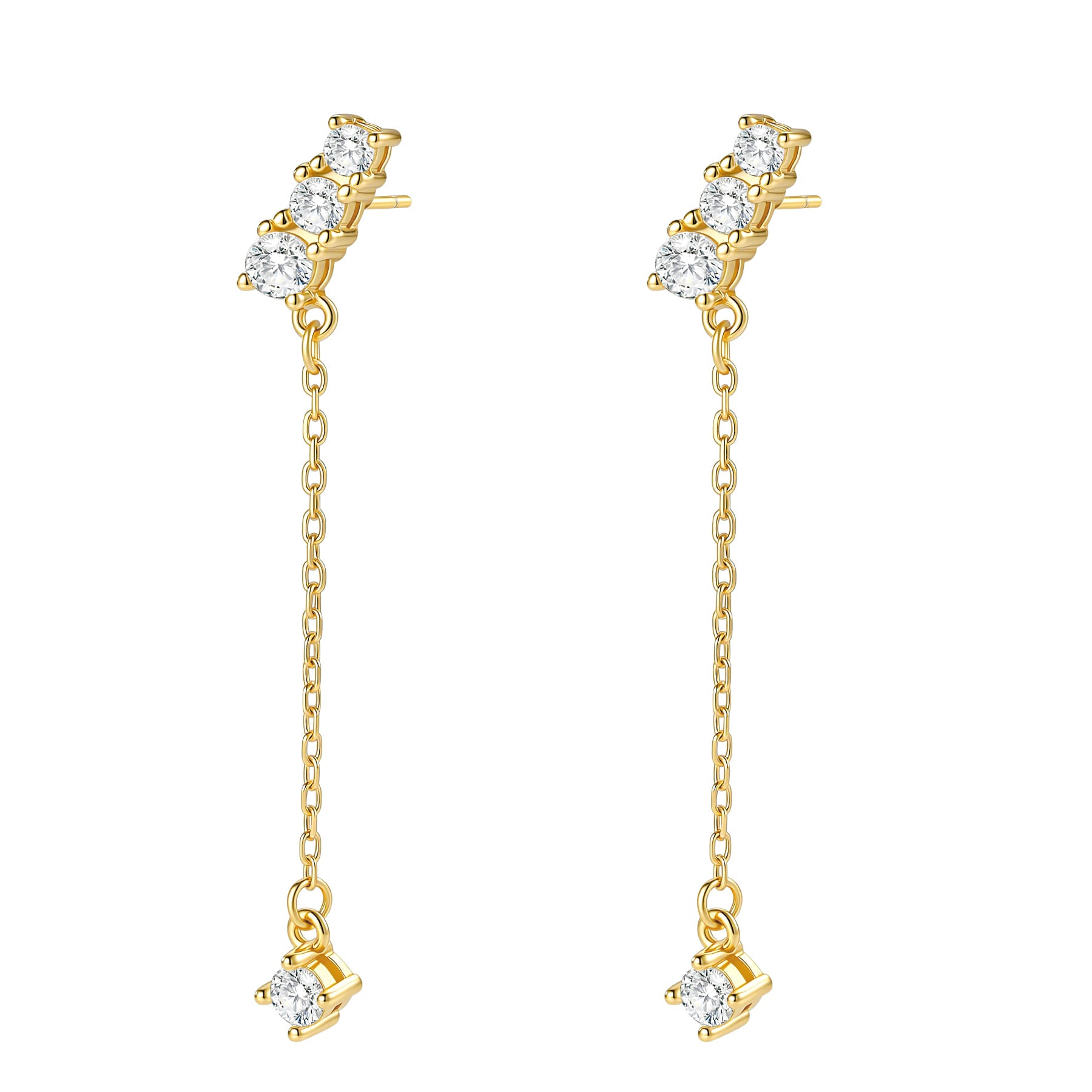 Pendientes Colgantes Barra Cristal Plata de Ley 925