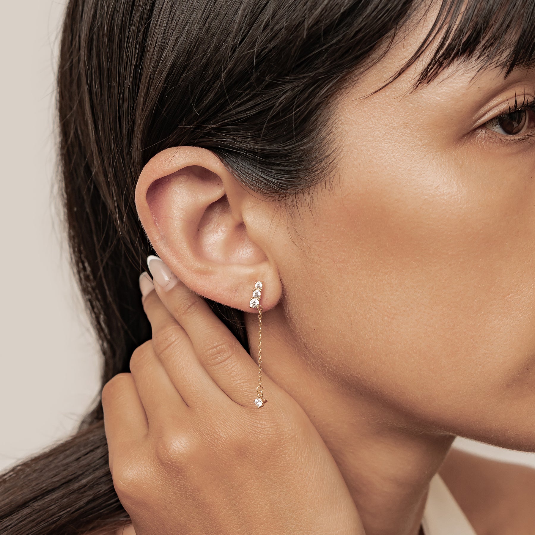 Pendientes Colgantes Barra Cristal Plata de Ley 925